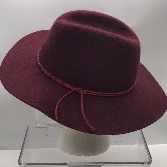 🔴👒2/$12+Discount Ship! Gap Burgundy Wool Hat With Tweed Bow - Picture 2 of 5